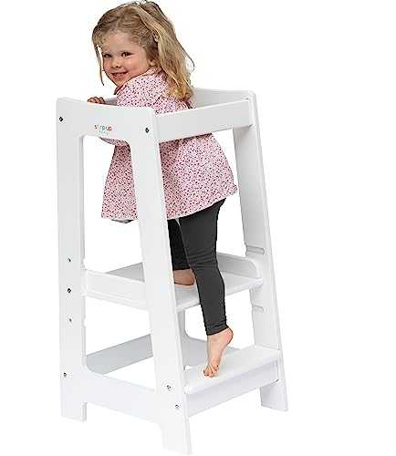 Stepup Baby Learning Tower Toddler Step High Chair | Montessori Inspired | Step Stool for Kids | Adjustable for 18 Month - 5 Years | Designed for Safety - White