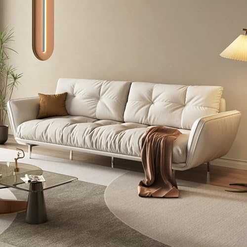 FURTOGUYI White Sofa Modern Minimalist 3 Seater Living Room Furniture Unique Appearance Design