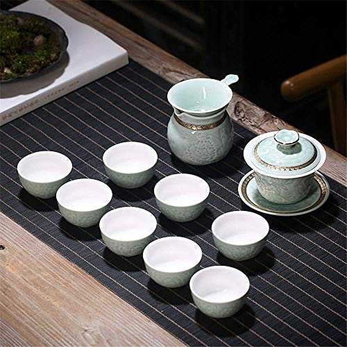 FACAIA Tea Sets for Afternoon Tea with Teapot, Ceramic Kung Fu Tea Cup Set Exquisite Porcelain Tea Ware Teapot Teacups Tea For Home Office Use Gift