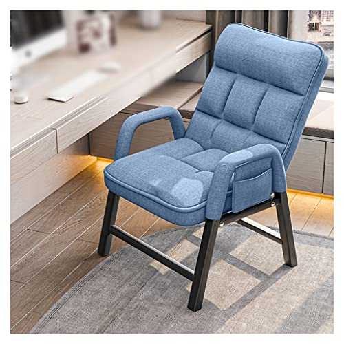 Recliner Chair for Living Room, Lazy Sofa Chair, Mid-century Modern Accent Chair Upholstered Lounge Reclining Armchair with Side Pocket for Adults or Kids for Bedroom Dorm Indoor ( Color : Blue A )