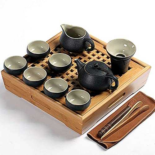 Tea set Chinese Ceramics Tea set Kung Fu Tea Set Household/commercial Wooden tea tray teapot cup 10 piece set