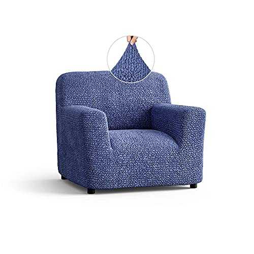 Menotti Chair Cover - Armchair Cover - Armchair Slipcover - Soft Polyester Fabric Slipcover - 1-piece Form Fit Stretch Stylish Furniture Protector - Microfibra Collection - Blue (Chair)