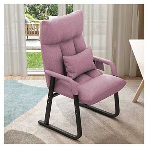 Chairs Living Room Recliner, Sofa Chair Sleeper, Fabric Mid-century Modern Accent Chair With Arms Side Storage Pockets Steel Frame Computer Chair Leisure Armchair For Bedroom Indoor ( Color : Pink )