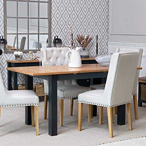 The Furniture Outlet Salisbury Blue Painted Oak 1.2m Butterfly Extending Table