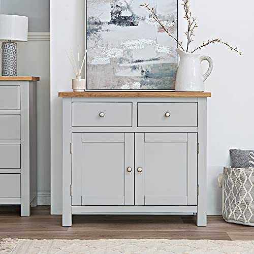 The Furniture Outlet Salisbury Grey Painted Oak Small Sideboard