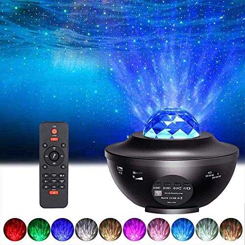 LED Star Light Projector Ocean Wave Galaxy Night Lights Nebula Cloud Projector Lamps with Bluetooth Music Speaker/Timer/Sound Activate/Remote Control for Bedroom Ceiling Decor Dance Party Tomshine