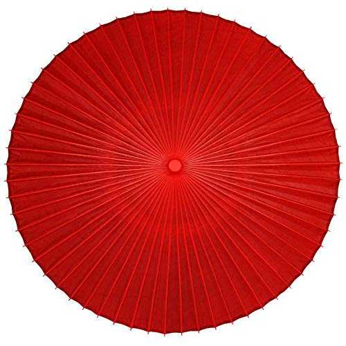 PARASOL Red Classical DIY Japanese Oil Paper Umbrella-Hand-made Garden Umbrella (35mm Bamboo Umbrella Pole) Portable, 4.7ft/5.5ft/6.5ft