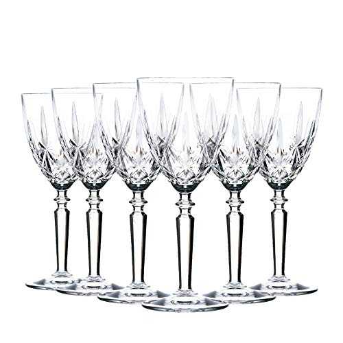RCR Crystal Orchestra Cut Glass Wine Glasses Goblets Set - 290ml - Pack of 6