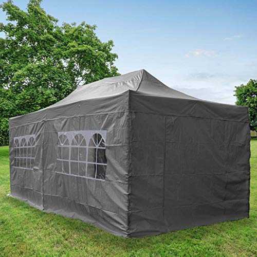 AIRWAVE 3x6m Waterproof Garden Pop Up Gazebo - Stunning Outdoor Marquee Tent with Carry Bag (Grey)
