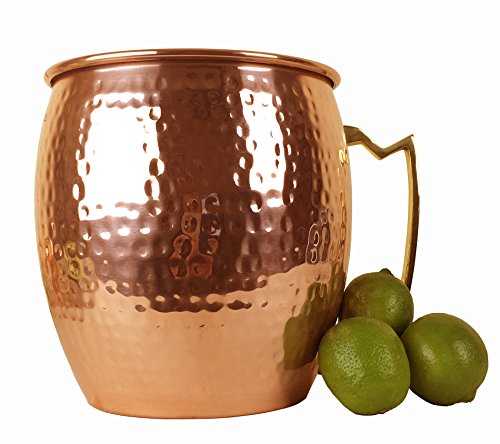 Lifestyle Banquet Giant Moscow Mule Mug (Solid Not Plated) - 1.3 Gallons (166.4 Oz) Extra Large Moscow Mule Copper Mug - Pure Hammered Copper Ice Bucket