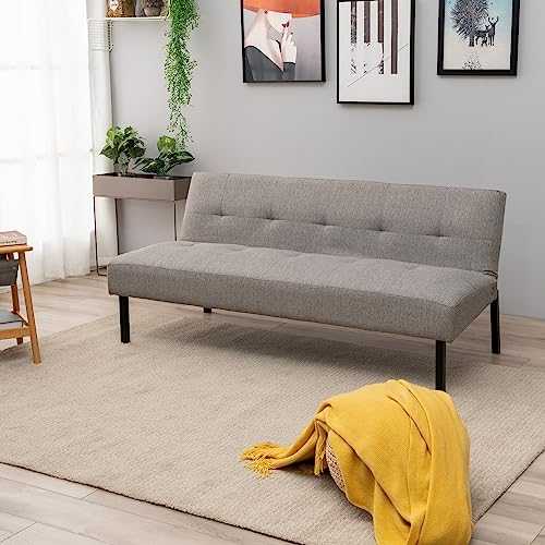 Panana Modern Sofa Bed 3 Seater Sofa Single Bed Fabric Sofa Living Room Spare Room Guest Room Bed Sofa Settee (Light gray)
