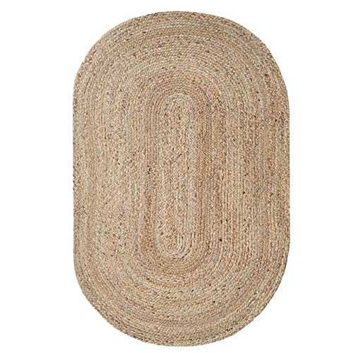 Jacquelyn Natural Braided Collection Hand Woven Jute Rug for Living and Bedroom Decor Friendly Durable and Reversible Large Rugs (Color : 03, Size : 140cm×200cm)