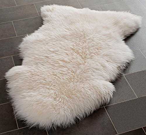 Super-Thick Wool Genuine Sheepskin Rug, white, Large (105 x 65 cm)