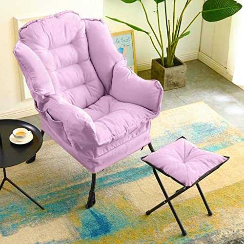 YHGFX Recliner Chair With Stool,Recliner Chair Vintage Retro Armchair Upholstered Chair With Stool Tv Chair Wing Chair Corduroy Velvet Dark