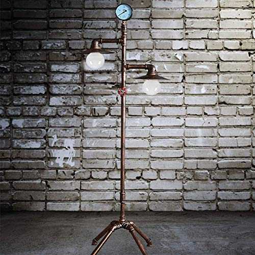 Floor Light Living Room, Vintage Industrial Water Pipe Table Lamp Retro Style Floor Lamp and Antique Copper Wrought Iron Standing Lamp Living Room Lamp for Bar Cafe Restaurant Office