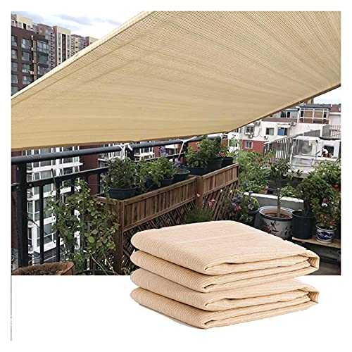 GHHZZQ Sun Shade Sail - Rectangle Canopy Breathable UV Block Outdoor Shade Netting for Pergola Backyard Garden Yard Patio, Sand (Color : Beige, Size : 8x8m)