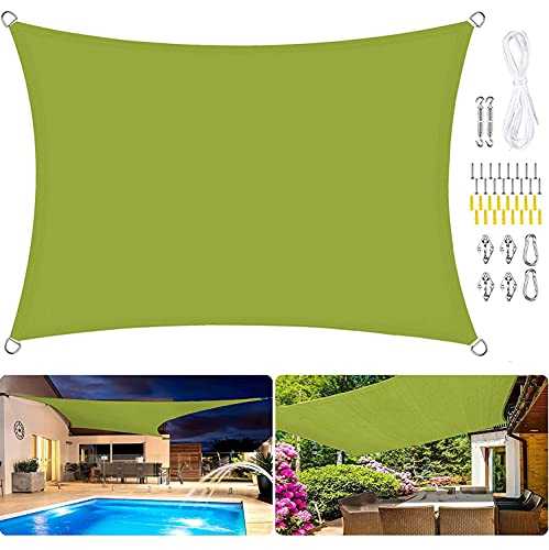 Sun Shade Sail Canopy 7x7m Breathable UV Protection Outdoor Shade Canopy Fabric Durable for Garden Patio Terrace Camping Site, Green B