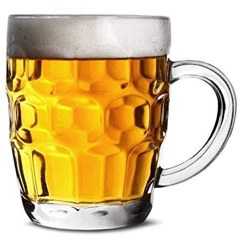 bar@drinkstuff The Great British Half Pint Dimple Mug 10oz / 285ml - Pack of 4 - Traditional Beer Tankards