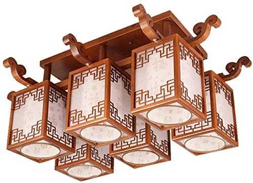 Durable Ceiling Lights Modern Chinese Style LED Ceiling Light, Stylish Solid Wood Ceiling Lamp, Balcony Corridor Bedroom Study House Decorative Light Ceiling Lighting Ceiling Lights ( Size : 6 heads-9