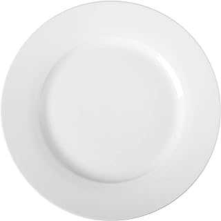 Amazon Basics 6-Piece White Dinner Plate Set, 10.5 inches