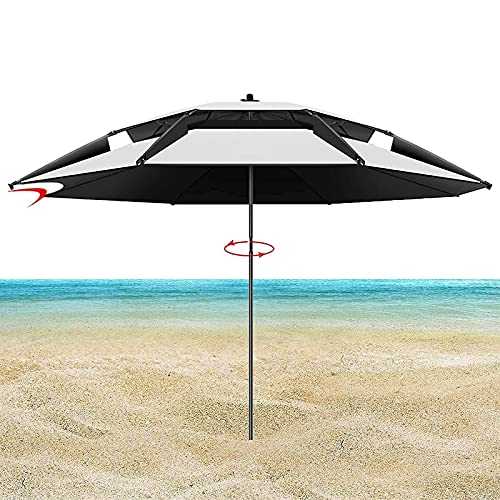 Outdoor Patio Umbrella, Market Table Umbrellas, Garden Tilt Parasol, Can Be Tilted 360 Degrees, Suitable For Gardens, Decks, Backyards 2.0M, 2.2M, 2.4M, 2.52M (Color : 2.0m, Size : White)
