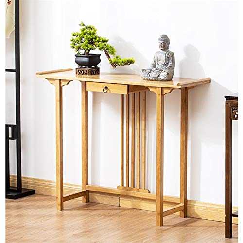 CuteLife Console Table New Chinese Porch Table Solid Wood Hotel Club End View Table Simple Long Table for Bedroom Entryway (Color : Yellow, Size : 100x31.5x80cm)