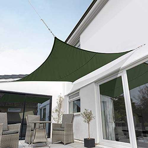 Kookaburra Waterproof Garden Sun Shade Sail Canopy in Green 98% UV Block (5.4m Square)