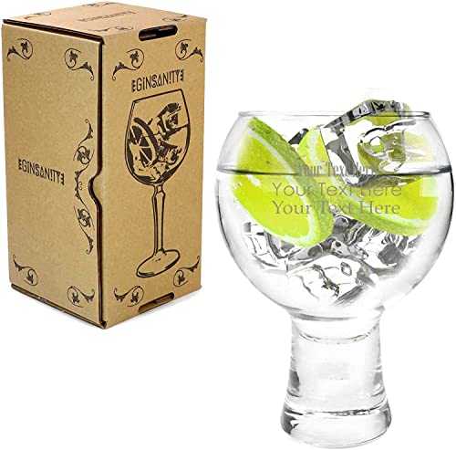 Ginsanity Personalised/Engraved 19oz / 540ml Alternato Gin & Tonic Balloon Copa Glass Cocktail