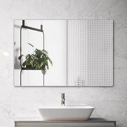 MEILISUN Bathroom Mirrors, Silver Rectangular Wall Mirrors, 80x60cm Thin Aluminum Metal Frame Bathroom Mirrors, Silver Bevelled Edge Modern Mirror Hangs in Vertically and Horizontally