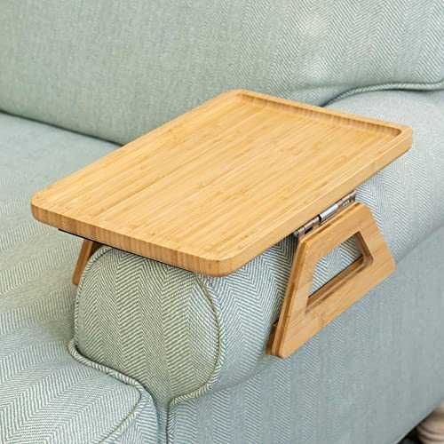 Signature Home Clip On Tray Rectangle Sofa Table for Wide Couches. Couch Arm Tray Table, Portable Table, TV Table and Side Tables for Small Spaces. Stable Sofa Arm Table for Eating and Drink Table
