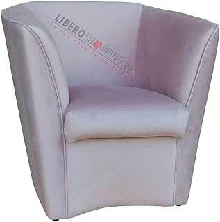 Bedroom armchair sofà CLELIA in Velvet Fabric and Wooden Structure (Lilac)