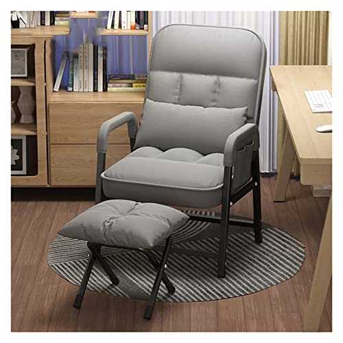WIGSELBL Accent Chair Armchair Lazy Leisure Chair with Ottoman Recliner Chair Velvet Dining Chair Tub Chair Reading Chair for Adults,Modern Fabric and Steel Structure Lounge Sofa (Color : Gray)