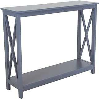 Charles Bentley Tetbury Country Style Wooden Hallway Side Console Table 80x100x30cm Grey