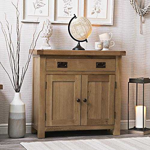 The Furniture Outlet Colchester Chunky Oak Small 2 Door 1 Drawer Sideboard