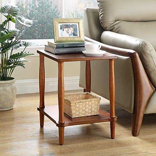WSHFHDLC coffee table End Tables Small Coffee Table Solid Wood Sofa Side Table Living Room Small Square Table High 50cm End Table Modern Oval Accent Table small coffee tables (Size : Walnut)