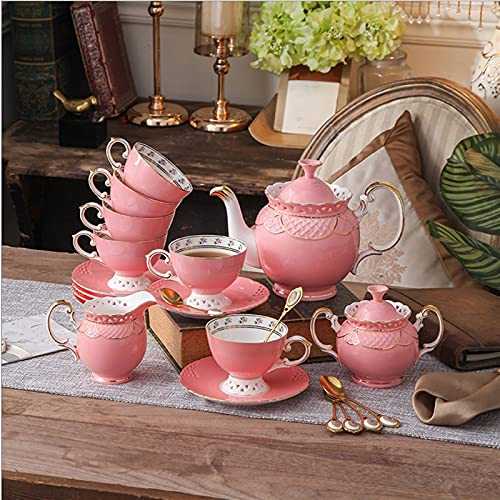 Exquisite coffee cup Coffee Set Ceramic Afternoon Tea Set Household Modern Ceramic Cup And Saucer Pot Hand-carved Hollow Coffee Mug Cup with Handle (Color : A)