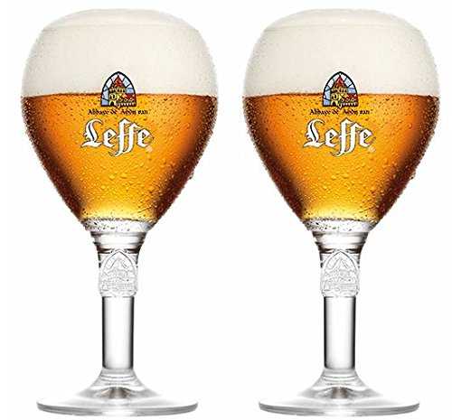 Leffe Glasses 33CL (Set of 2) "Large Stem" + 2 Leffe Beer Mats
