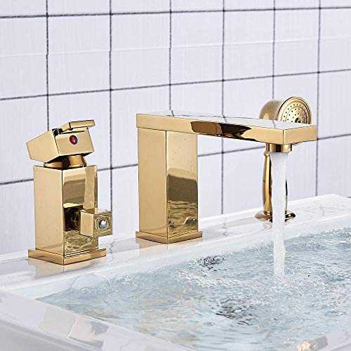 Fantastic Basin Sink Faucets Gold Two Function Kitchen Basin Faucets Deck Mounted Hot and Cold Water Mix Taps Beautiful