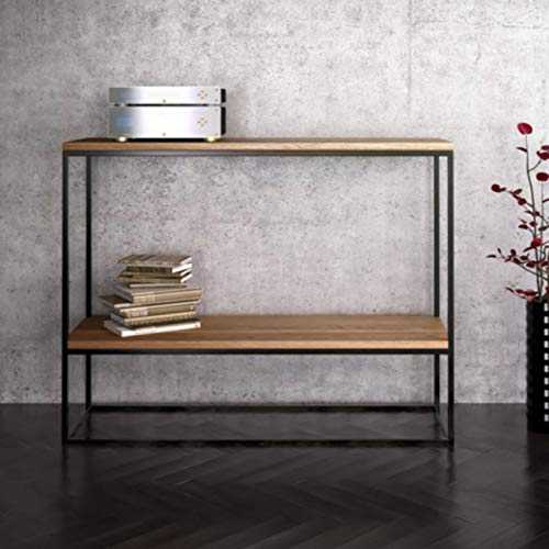 Console Tables-CHANGjx 2-Tier Console Tables Side Tables, Living Room Storage Wall Table Vintage Console Table Entryway Table With Shelf Storage 80*25*75CM Stable Slim Table(Size:80*25*75CM,Color:#2)