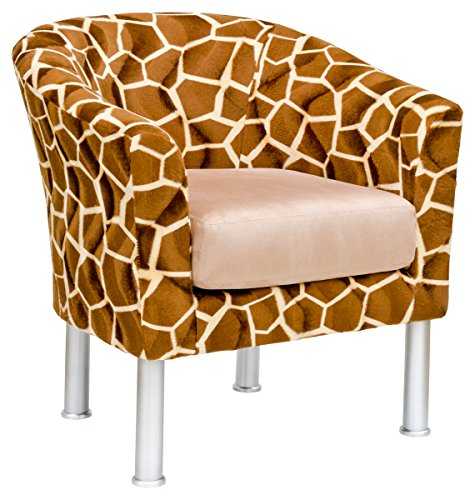 Febland Vittoria Tub Chair in Giraffe Fabric, Brown, 72x70x77 cm