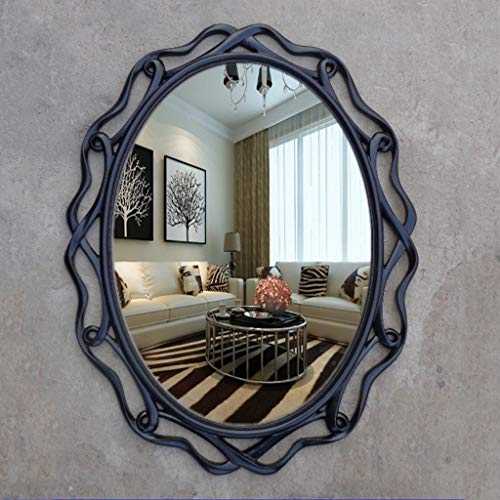 XWZH Mirrors for Wall Mirrors for Living Room Vintage Resin Oval Vanity Mirror, Artist's Wall Decoration Luxury Gift Mirror (Color : Vintage black)
