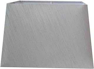 KAYKRAFT Light Silver Grey Rectangular Table Lamp Shade - Size: 15"