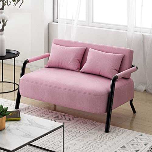 YXZN 2 Seaters Sofa Lounge, High Back Armchair Upholstered Seat for Living Room Clothing Store Modern Accent Chair with Breathable Linen Fabric & Sturdy Metal Frame