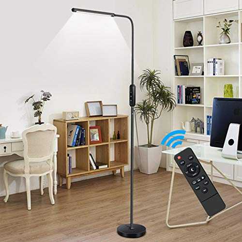 Ganeed LED Floor Lamp,Touch Standing Lamps with 5 Brightness Levels & 5 Colors Temperatures,10W Dimmable LED Floor Light with Flexible Gooseneck Lamps for Reading Living Room Bedroom