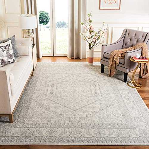 SAFAVIEH Adirondack Collection ADR108B Oriental Medallion Non-Shedding Living Room Bedroom Dining Home Office Area Rug, 8' x 10', Ivory / Silver