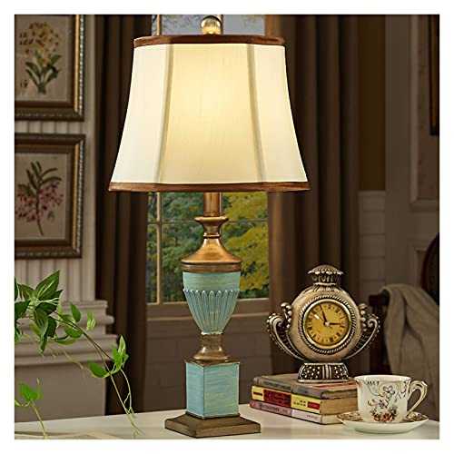 XiaoGui Lamps Dimmable Bedside Desk Table Lamps Luxurious Anti Metal Hand Brushed Effect Resin Lamp Body Bedside Lamps