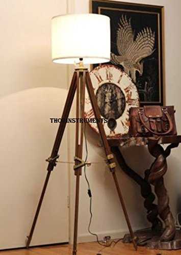 THOR INSTRUMENTS Tripod Floor Lamp Nautical Floor Lamp Home Decor Lamp Brown