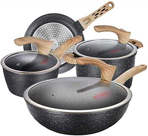 TYX-SS Cookware Set for Gas Stovetop Non Stick Pot Set Four Piece Kitchen Pot Combination Induction Cooker and Kitchenware Cookware Set