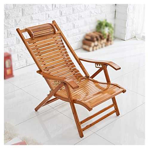 DUNAKE Lounge Chair Outdoor, Reclining Chair, Wooden Mid Century Modern Chair Recliner Adjustable 5-position Folding Chaise With Pillow Pocket Armchair For Beach Yard Pool Patio (Color : Style1)