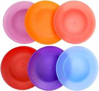 Everyday Plates Set of 24 - Unbreakable and Reusable 10 inch Plastic Dinner Plates, 6 Assorted Color | Dishwasher Safe,BPA Free
